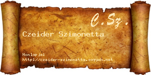 Czeider Szimonetta névjegykártya